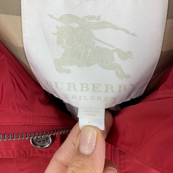Burberry Red Kids Raincoat - Picture 4 of 5